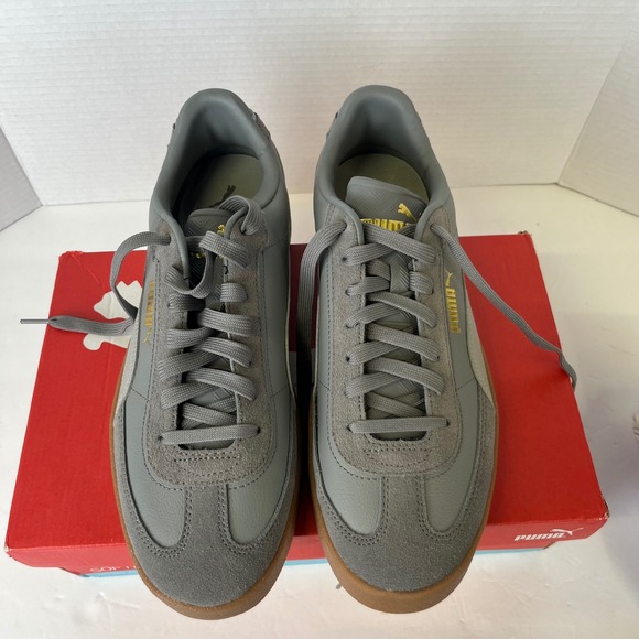 Puma Other - Puma Club II Era Mens 10.5 Gray Gold Leather Suede Gum Sole Sneakers 397447 12